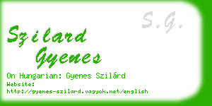 szilard gyenes business card